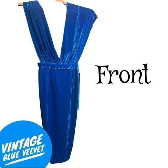 • Vintage • Blue Velvet Dress • Ivy Boutique - Picture 1 of 8
